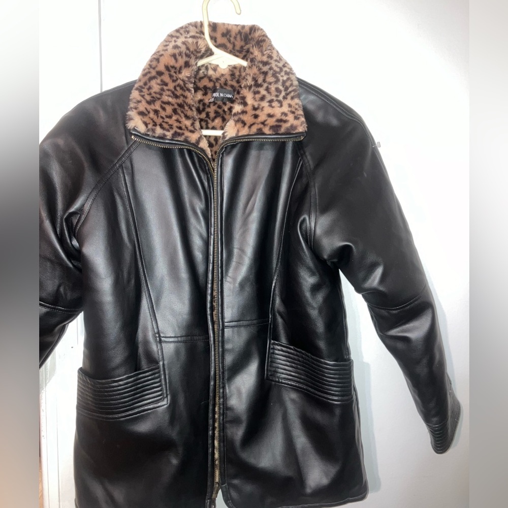 Jacket Womens Black Leather Size M